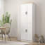 Garde-manger autoportant 67 po 67 po avec 4 tablettes réglables, armoire de cuisine avec portes et tablettes, blanc vieilli