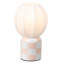 Lampe de table à DEL miniature Valarie de 10,25 po en céramique à damier de style contemporain moderne, avec abat-jour globe côtelé en forme de cocon.-814543725