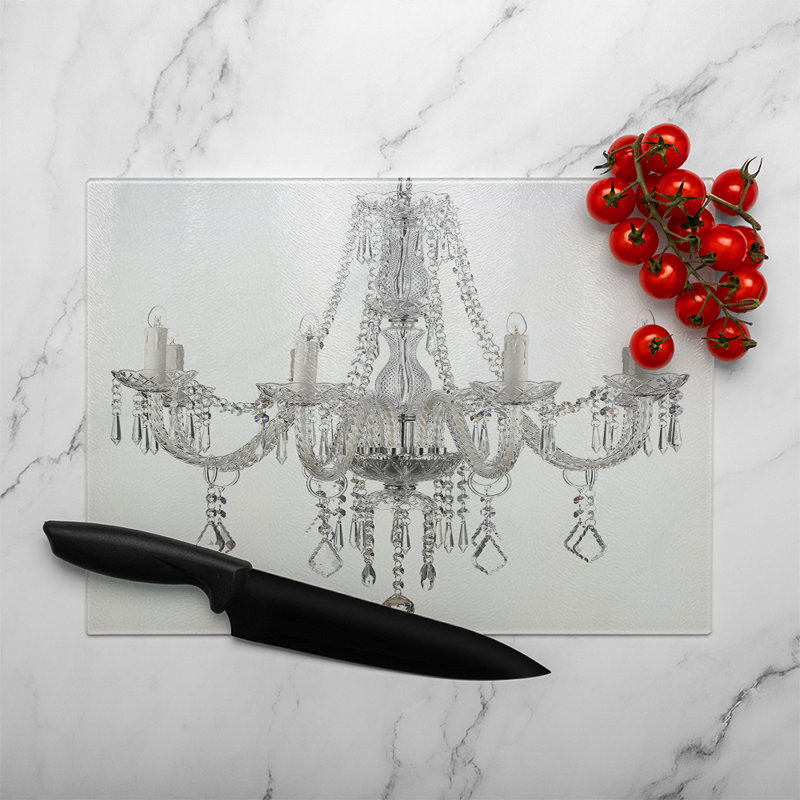 Chandelier Glass Chopping Board, 40cm L x 28cm W