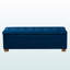 Banc de rangement capitonné en tissu bleu H 15,24 po x l 45,88 po x P 16,6 po Zeller