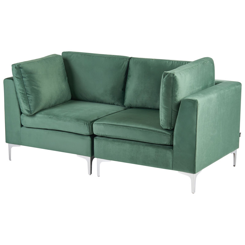 2 Seater Velvet Sofa, Green Velvet