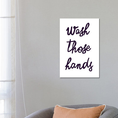 Wash Hands by Ninola Design - Wrapped Canvas Print