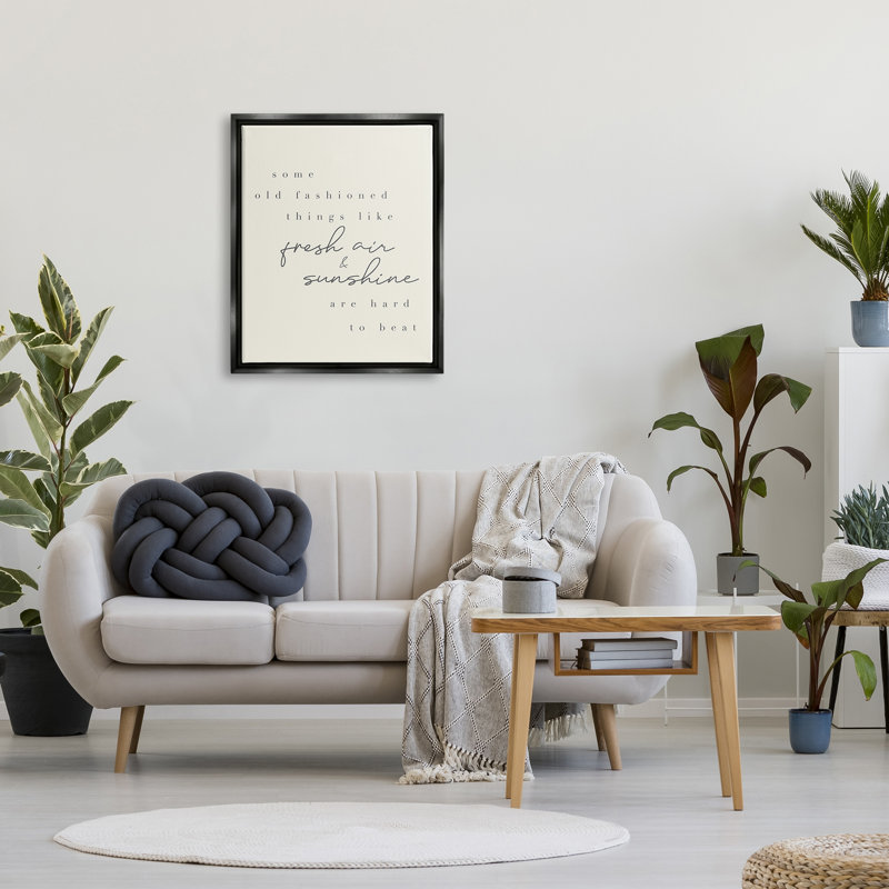 «Fresh Air and Sunshine Comforting Cursive» par Daphne Polselli - Art textuel, H 31 po x l 25 po x P 1,7 po