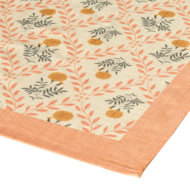 Nappe en coton naturel rose poudré Dolce 70 x 160 po