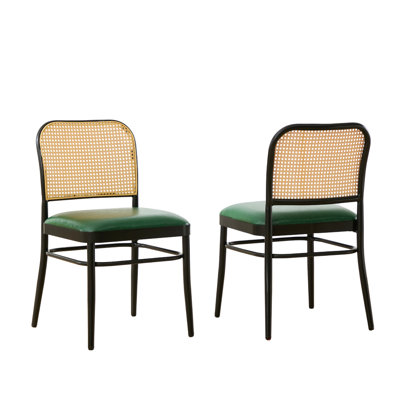Chaise d'appoint rembourrée 18 po H avec dossier en rotin