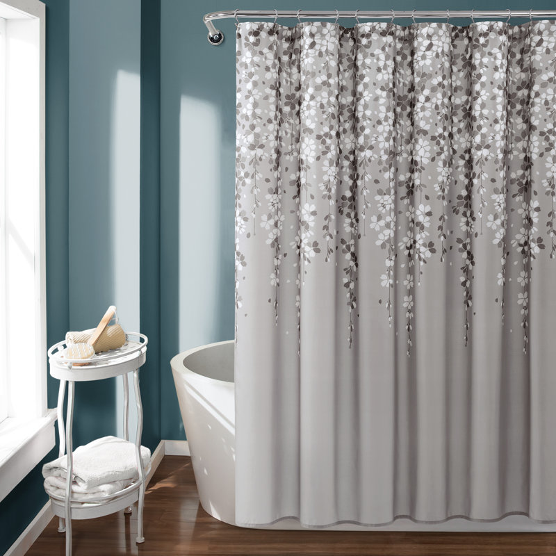 Anatoli Polyester Shower Curtain, Grey