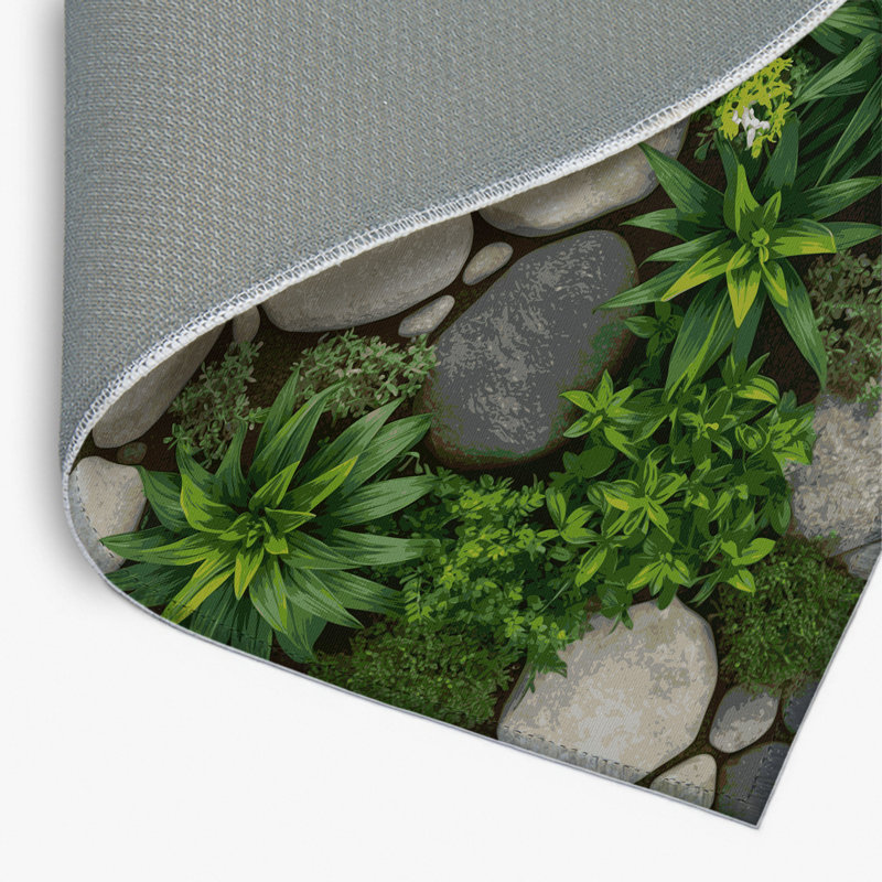 Tapis d'intérieur et d'extérieur vert Nature, Rectangle 4pi x 6 pi
