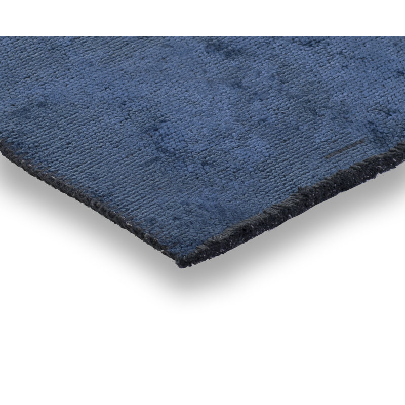 Rapture Hand-Knotted Cotton Navy Blue Area Rug, Rectangle 7'10" x 11'2"