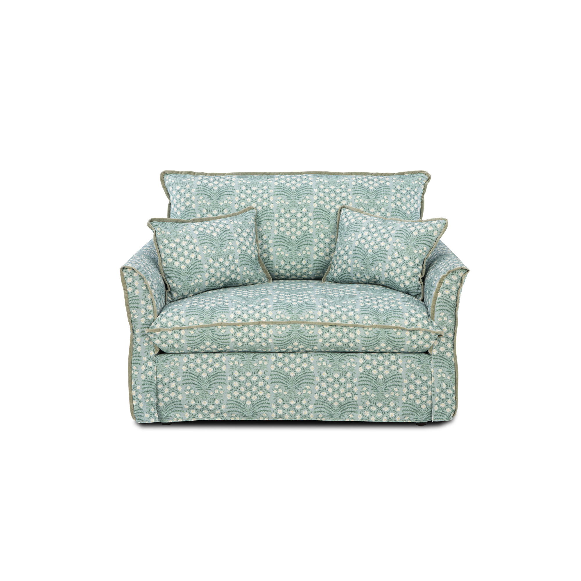 Oxford Upholstered Chair And A Half, Blue/Green