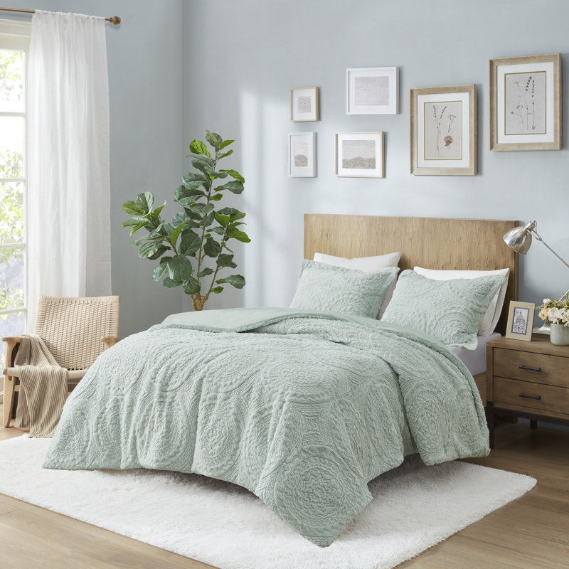 Ivory Twin Faux Fur Reversible Comforter Set