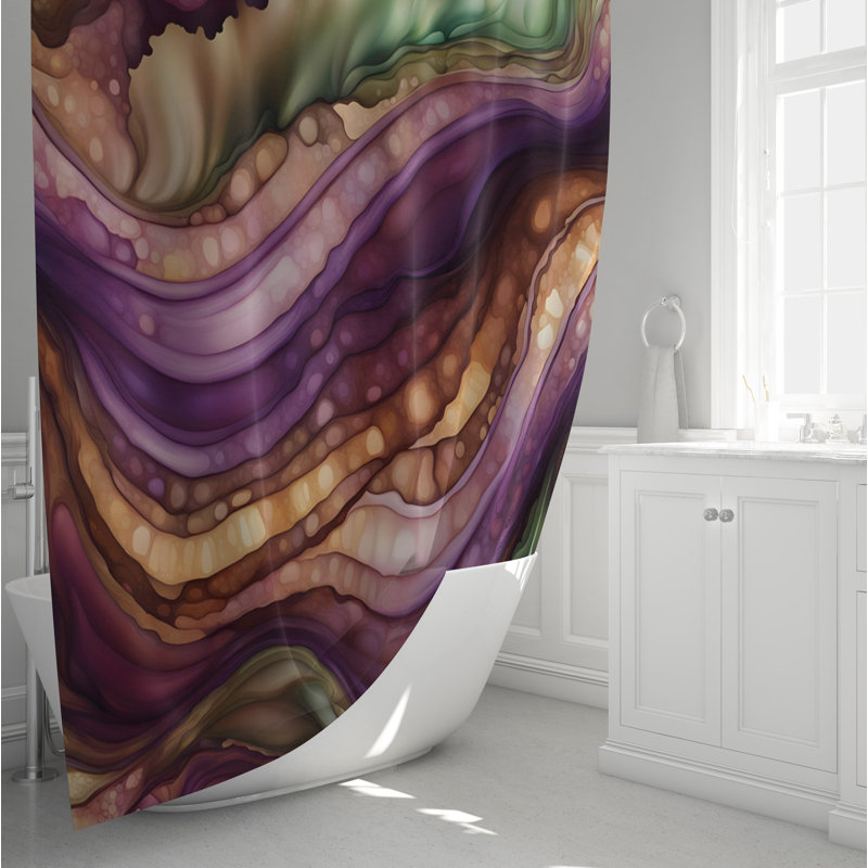 Rideau de douche abstrait Donnavin, H 72 po x l 70 po