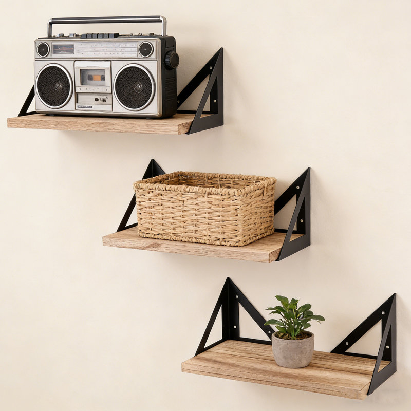 Raymon 3 Piece Metal Bracket Shelf