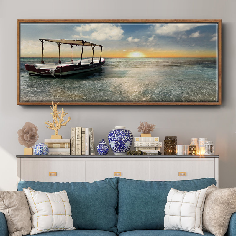 Costa Maya Sunset- Framed Canvas, 12" H x 30" W
