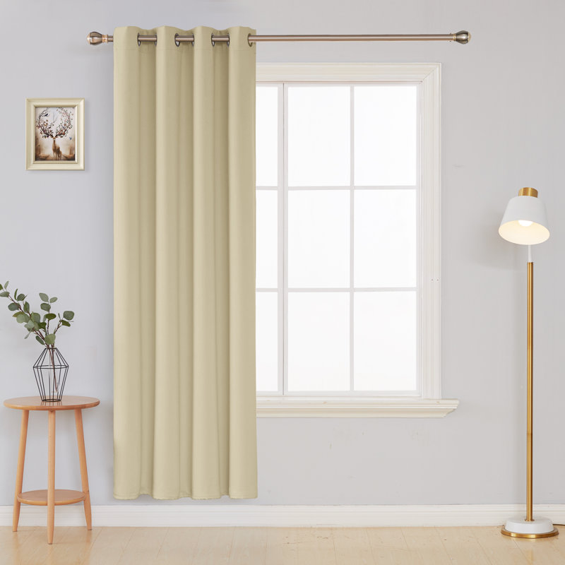 Hailea Room Darkening Curtain Single Panel, Beige