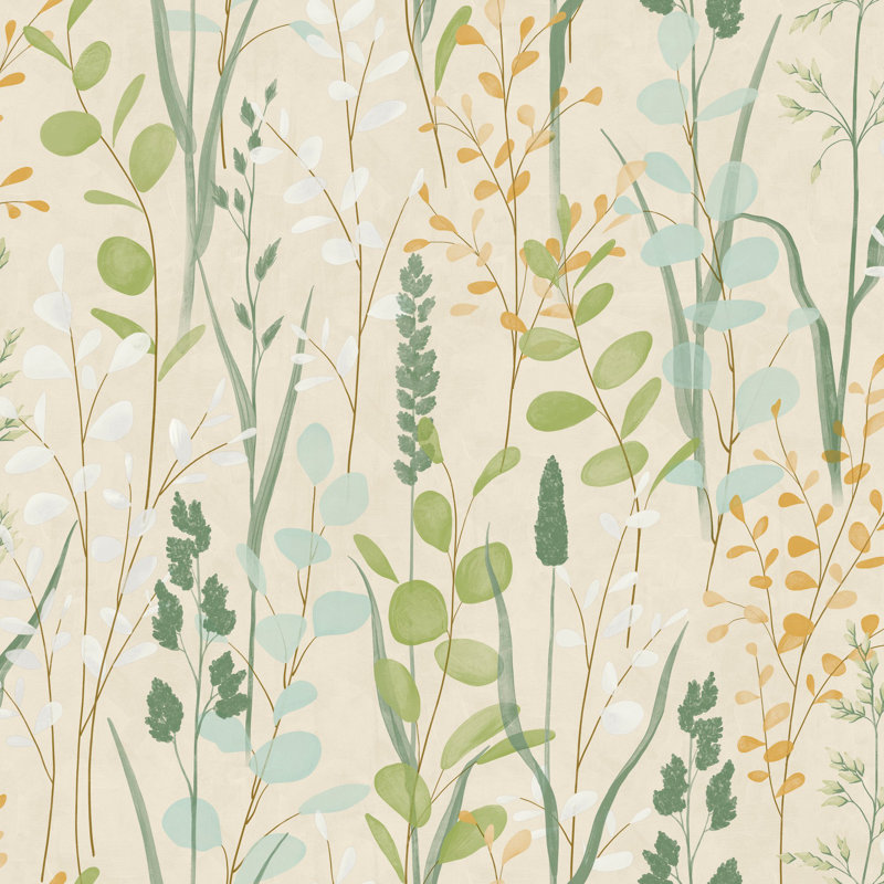 Karuna Collection Meadow Leaf Wallpaper Roll, Green
