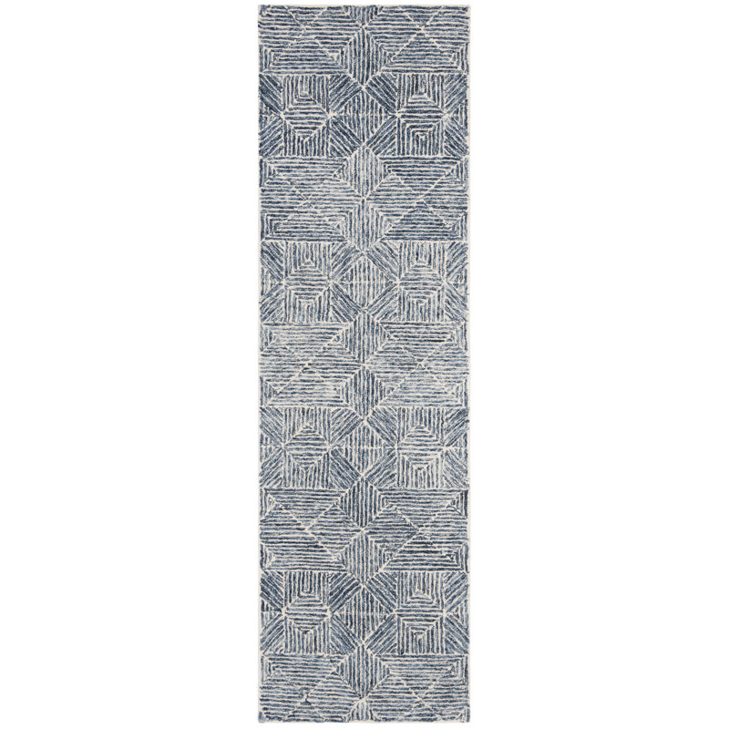 Geometric Hand Woven Area Rug, Runner 69 x 183 cm