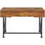 Bureau antique rustique en noyer muscade et noir, 3 tiroirs, idéal pour un bureau à domicile confortable ou un usage professionnel.
