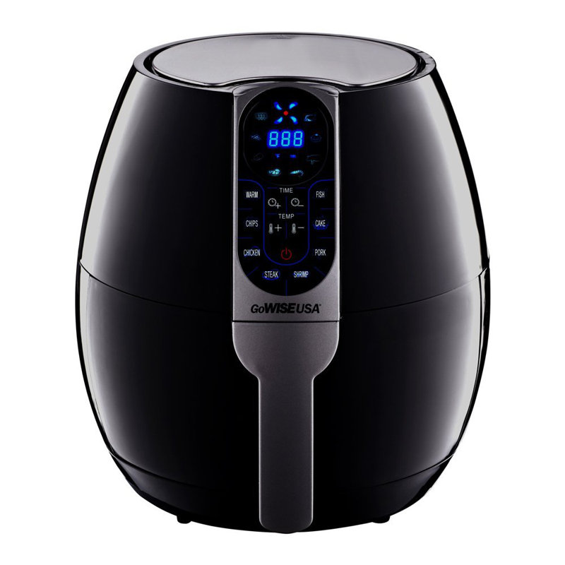 GoWISE USA 3.5 Liter Programmable  Air Fryer with 8 Cooking Presets, Black