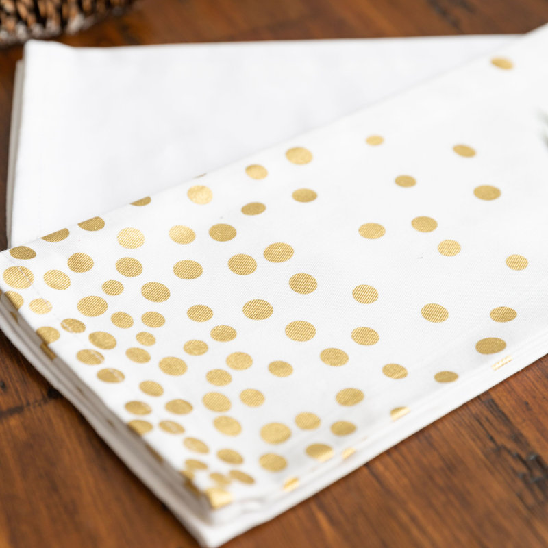 Serviette à thé lumières de fêtes, Or