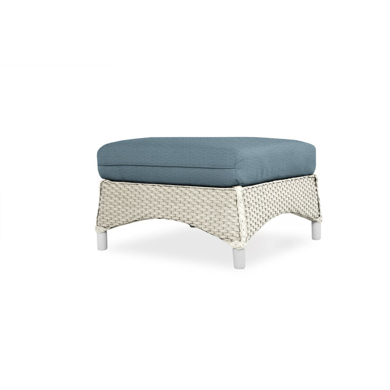 Mandalay Outdoor Ottoman, Rumba Straw, Linen