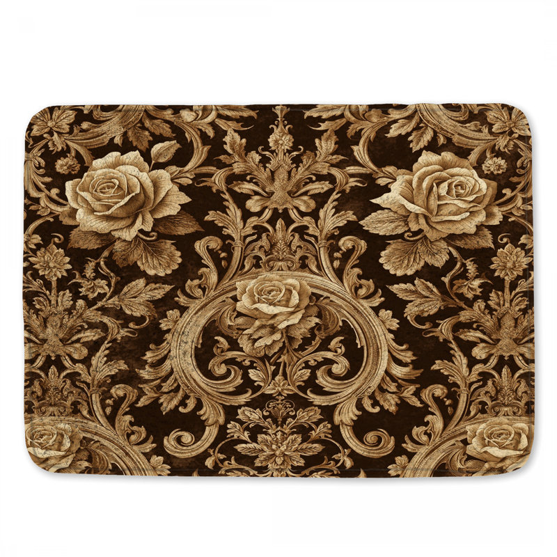 Tapis de bain Ornate Floral Roses, L 34 po x L 21 po