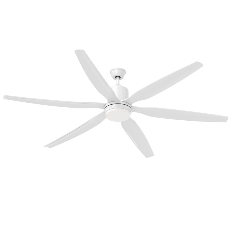 Ventilateur de plafond réversible 66 pouces avec 6 lumières Wrought Studio ™, Blanc