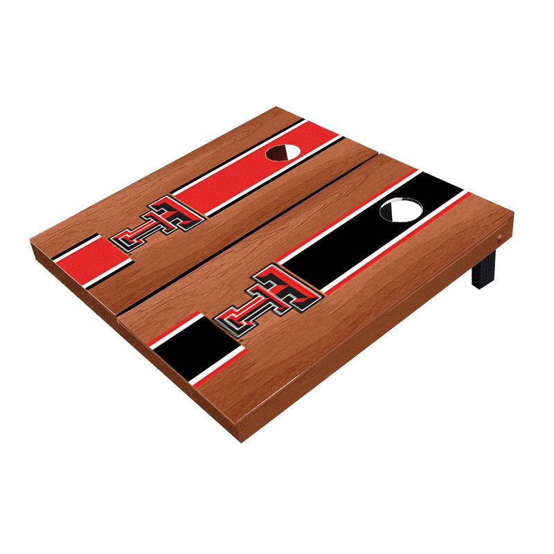 2' X 3' NCAA Team Stripe Themed Cornhole Boards, Rosewood Alternating, Texas Tech Red Raiders