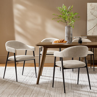 Remedios Modern Dinning Chair With Metal Legs