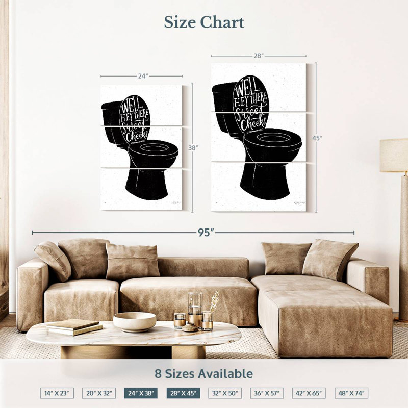 Ketti Bathroom Puns II Black, 38" H x 24" W