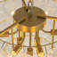 9-Light Cluster Grape Ribbed Glass Chandelier