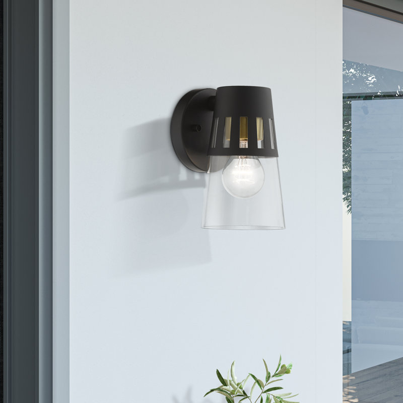 Applique murale en acier Margaretta, Noir, H 8 po x l 4,75 po x P 5,75 po
