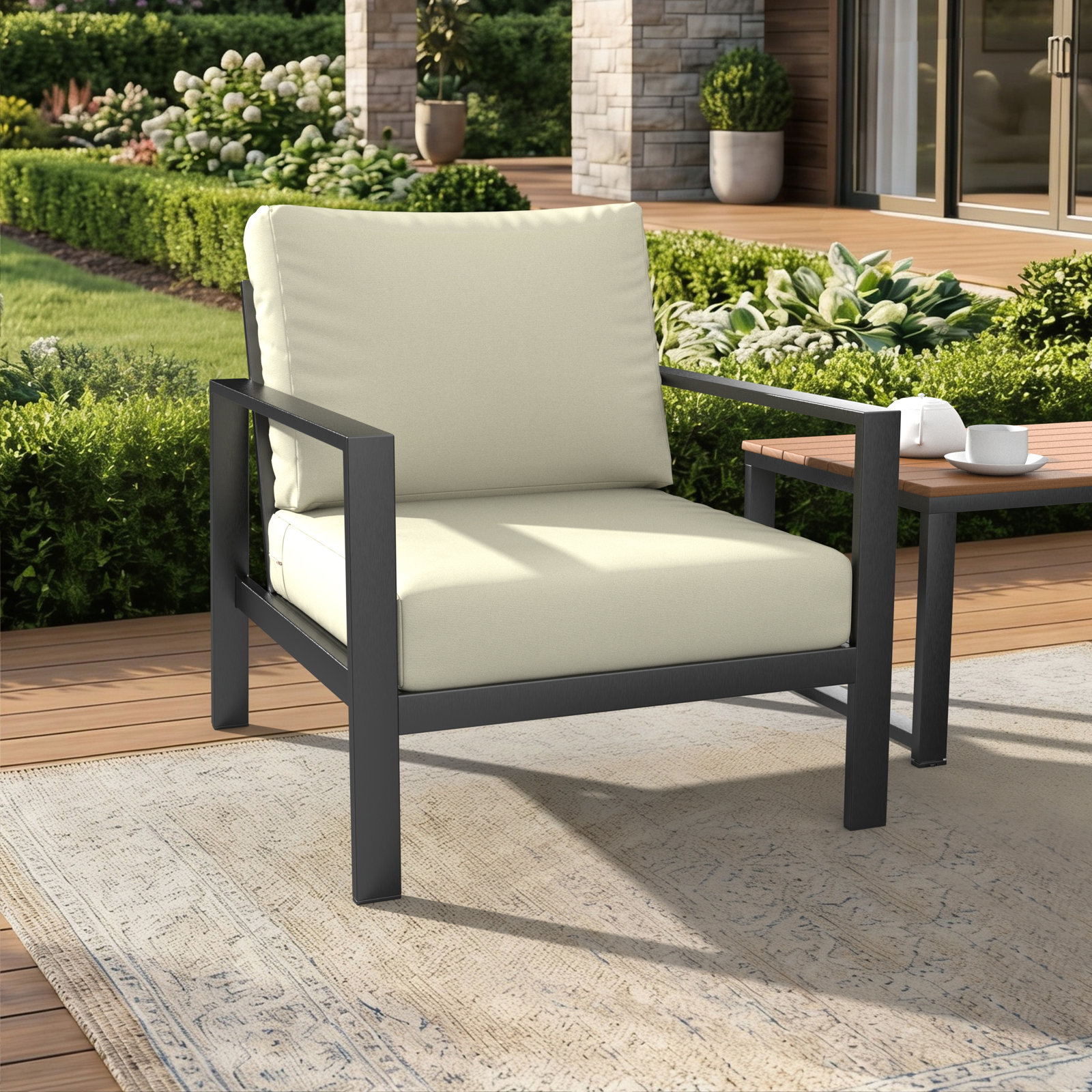 Amala Outdoor Sunbrella® Seat/Back Cushion, Sunbrella® Canvas Canvas, 25" W x 25.5" D