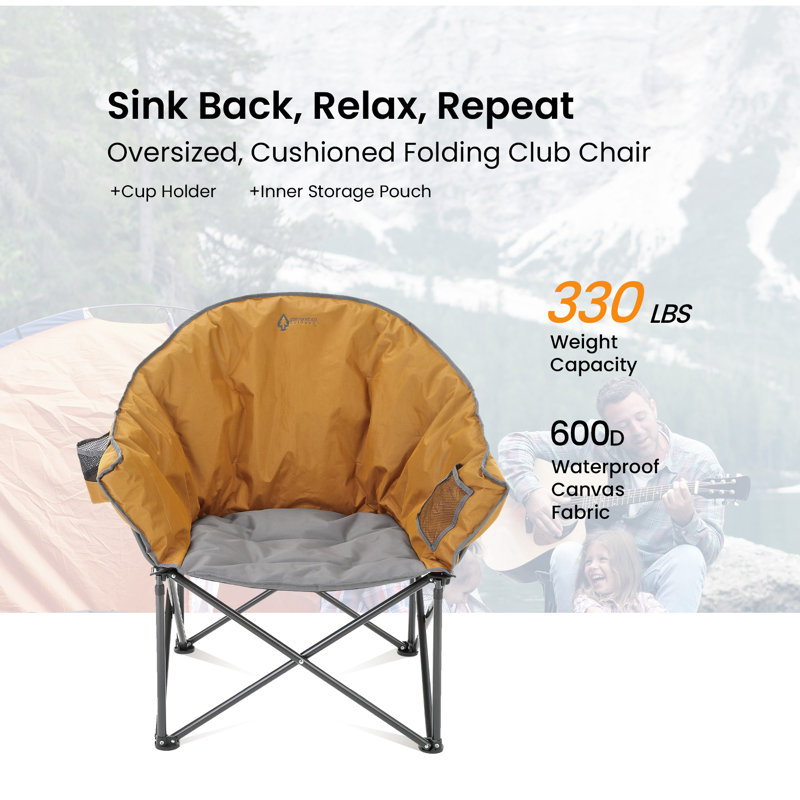 Workwear Tan Heavy-Duty Padded Folding Camping Chair