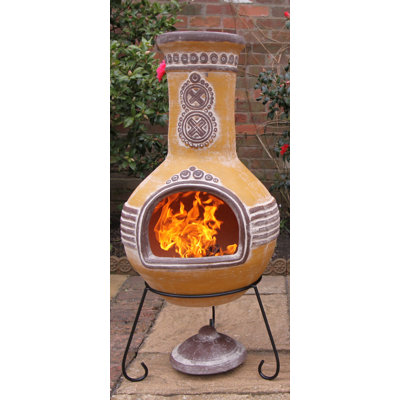 Column Clay Chimnea with Lid