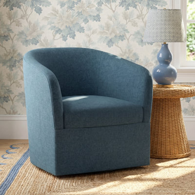 Lesia Upholstered Swivel Barrel Chair