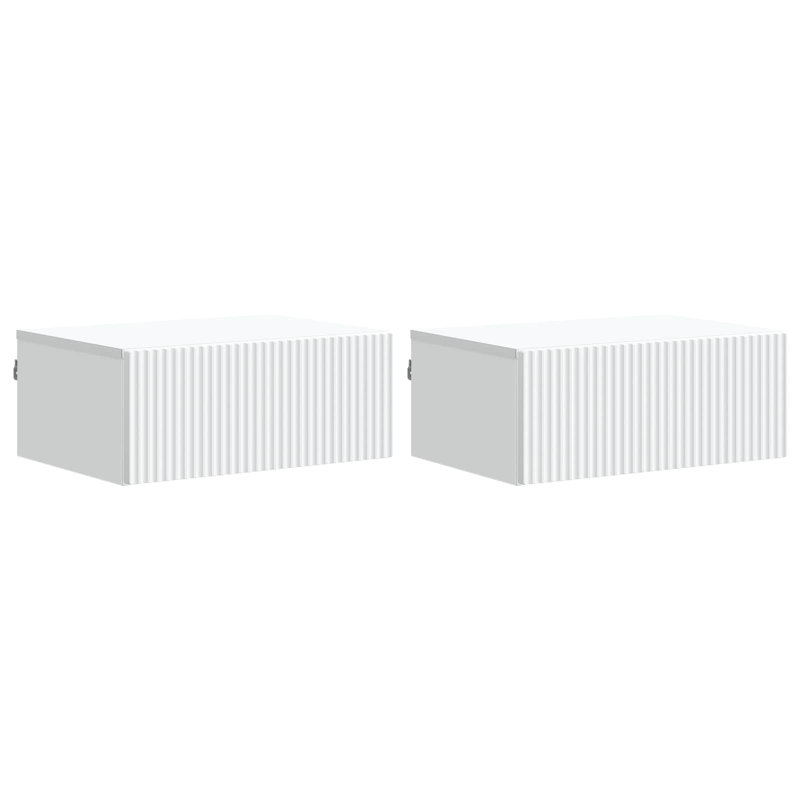 49cm W Manufactured Wood Bedside Table, White