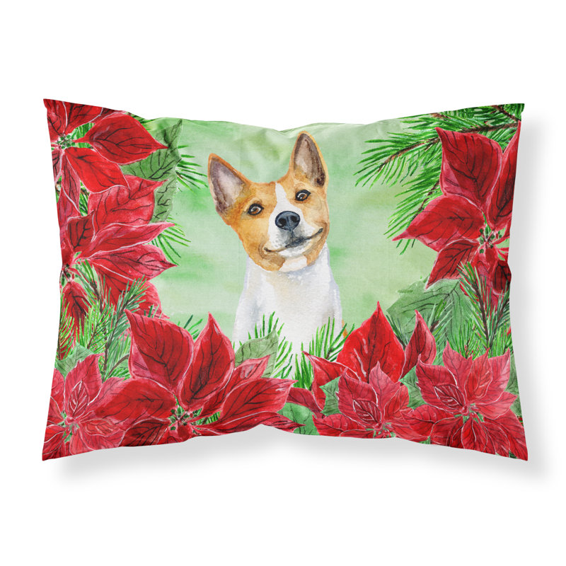 Taie d’oreiller poinsettas, Basenji