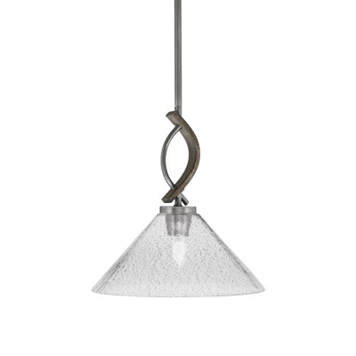 Mini-luminaire suspendu avec tige Hallmann illustré en verre