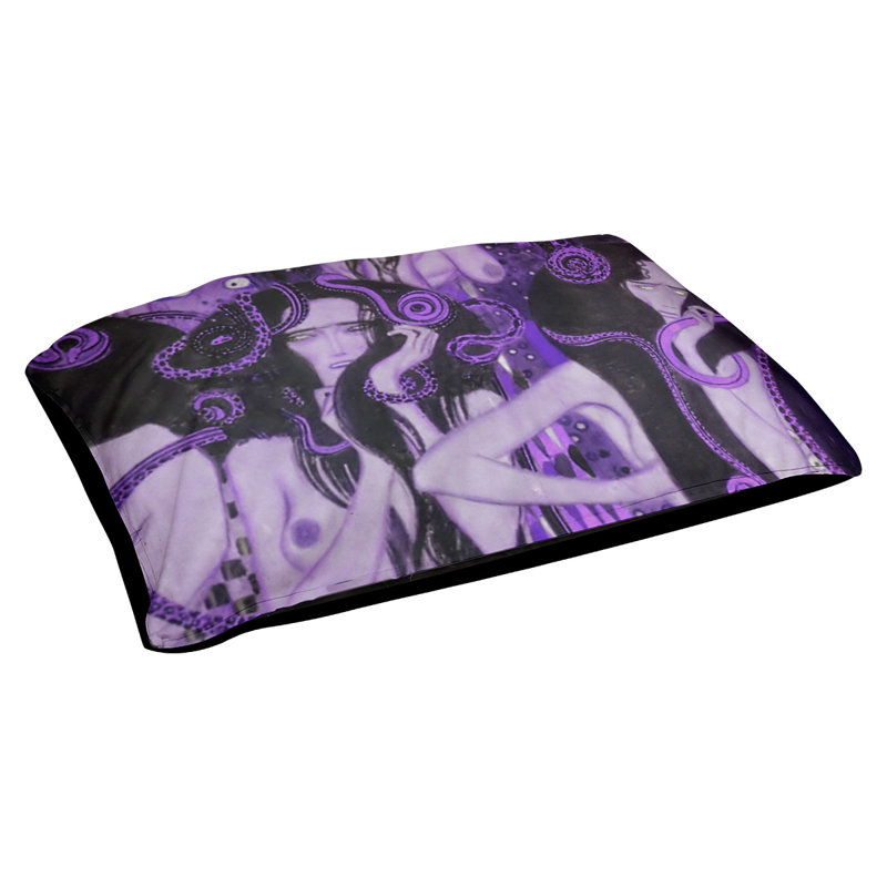 Coussin de designer frise beethoven Carlile, Moyen (L 42,5 po x l 32,5 po), Mauve