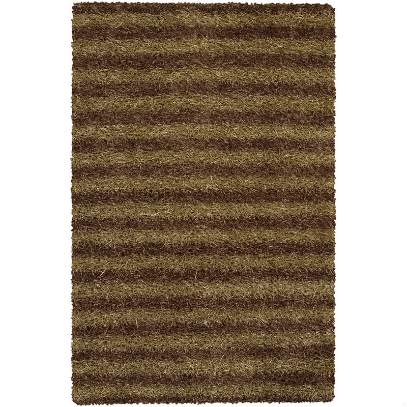 Tapis brun / brun clair à poils longs Kristina, Rectangle 7 pi 9 po x 10 pi 6 po