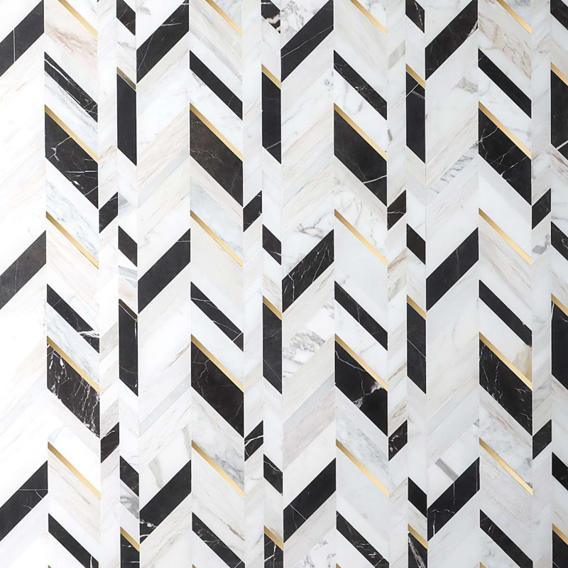Amari Polished Marble And Aluminum Mosaic, Saint Laurent