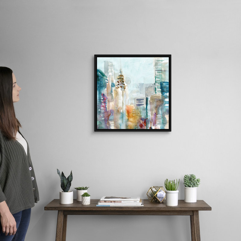 Spectrum NYC - Peinture sur toile, Cadre flottant noir, H 21,7 po x l 21,7 po x P 1,75 po