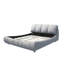 Très grand lit plateforme moderne avec structure en bois massif et en tissu gris non rembourré-1109583946-1109583951