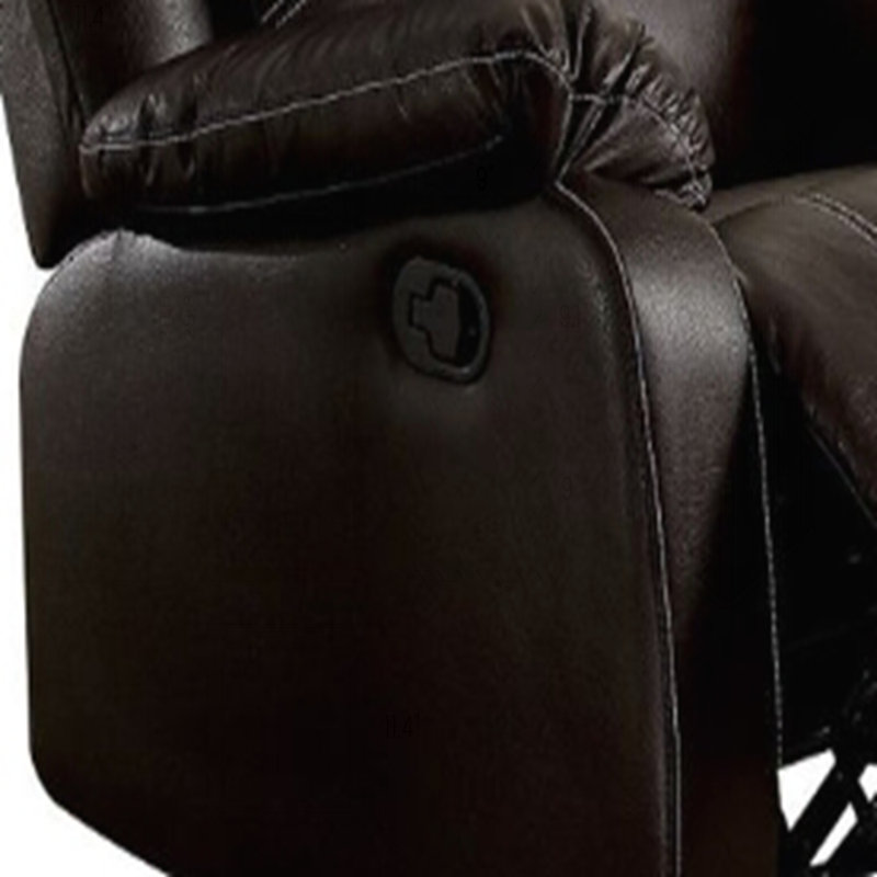 Hagar Upholstered Motion Recliner, Manual, Dark Brown