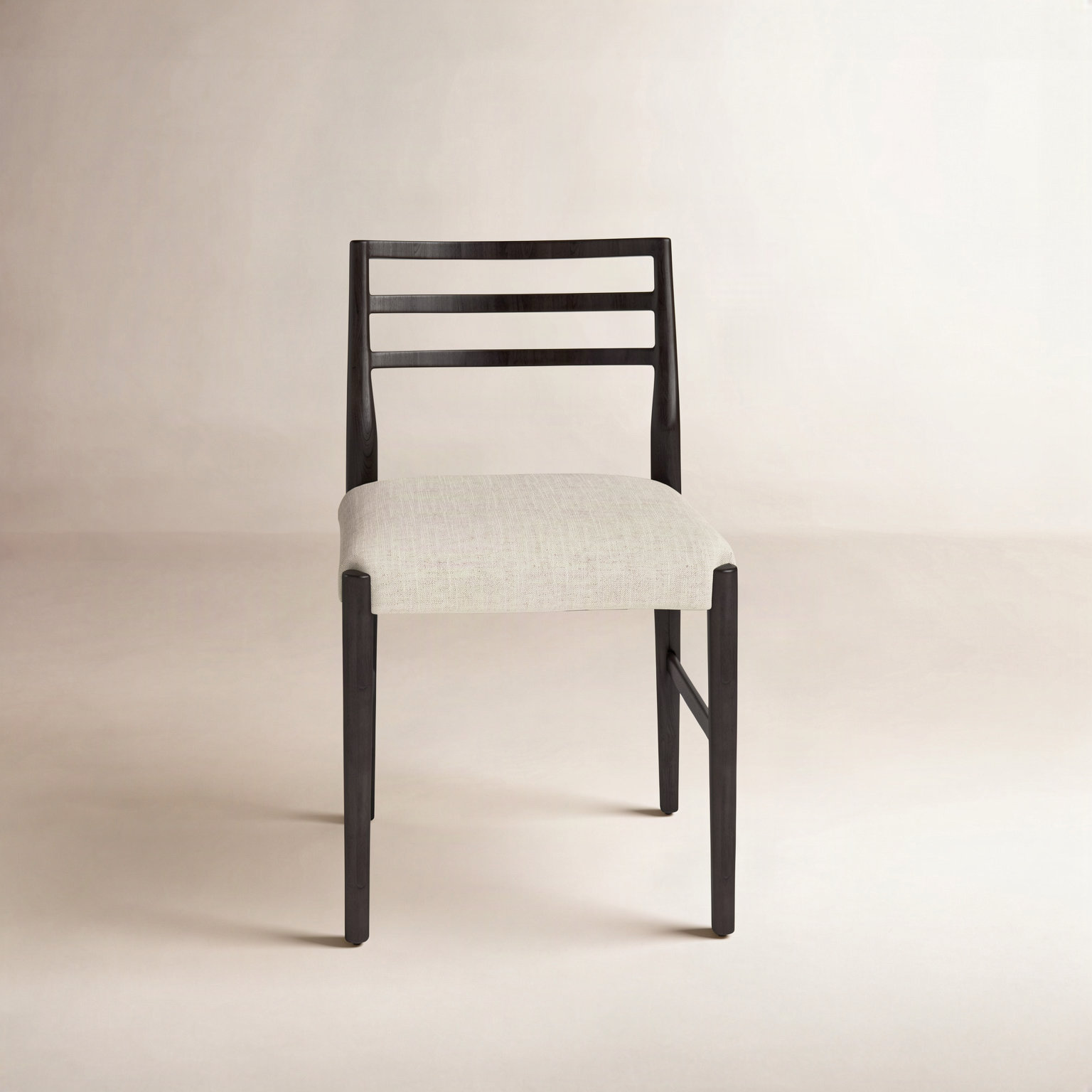 Lindyn Cotton Oak Dining Chair, Ivory Cotton/Polyester Blend/Viscose, Scrubbed Oak Black