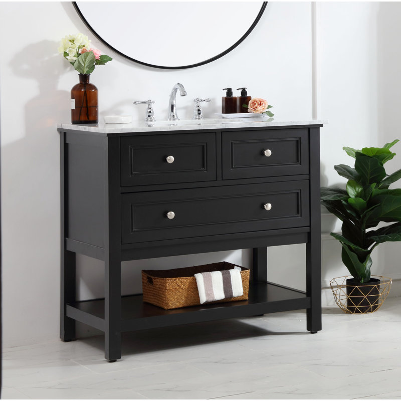 Ensemble de meuble-lavabo simple 36 po Voss, Noir