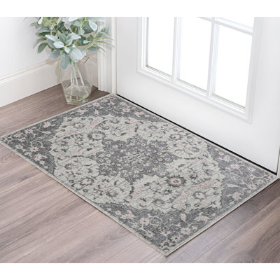 Tapis gris et gris foncé 2 pi x 3 pi