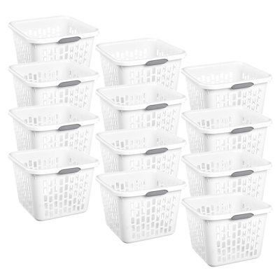 Panier à linge Sterilite, panier à linge 1,5 boisseau en plastique avec poignées, paquet de 12