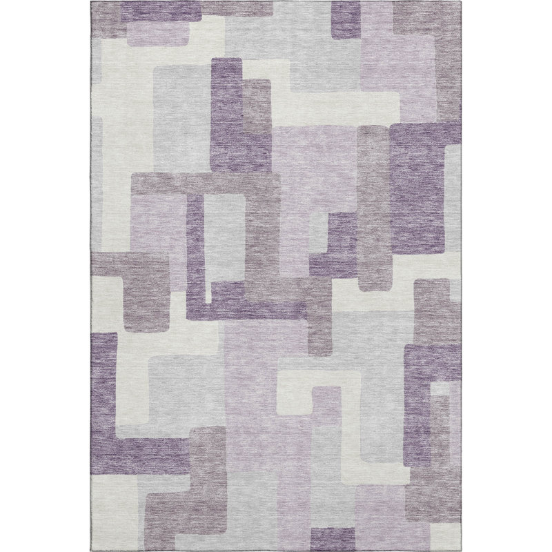 Premium Machine Washable Lisse Lavender Rug, Rectangle 3' x 5'