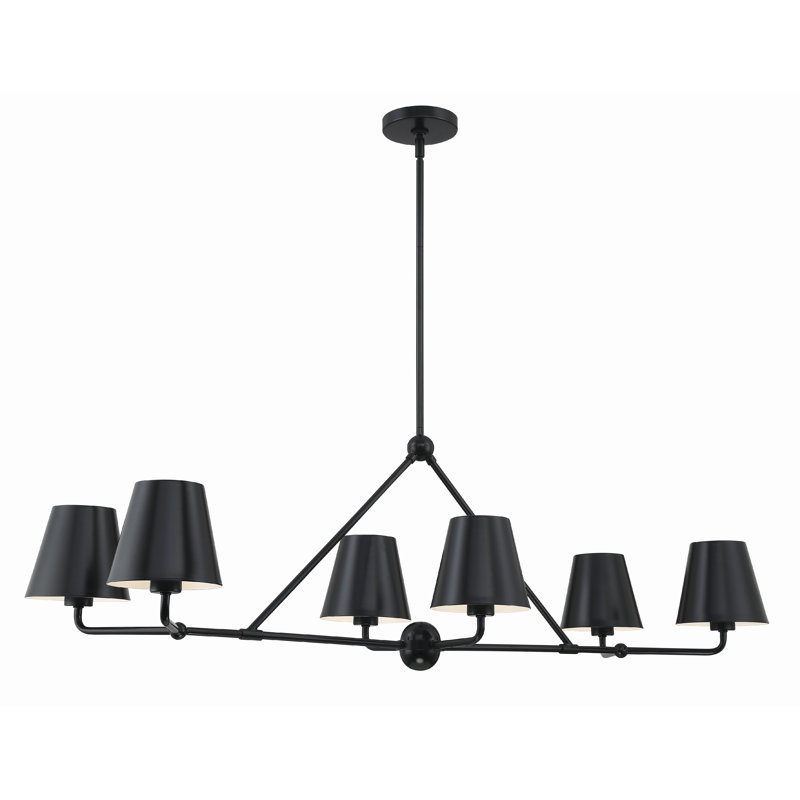 Lustre linéaire moderne à 6 lumières Kinston, Noir